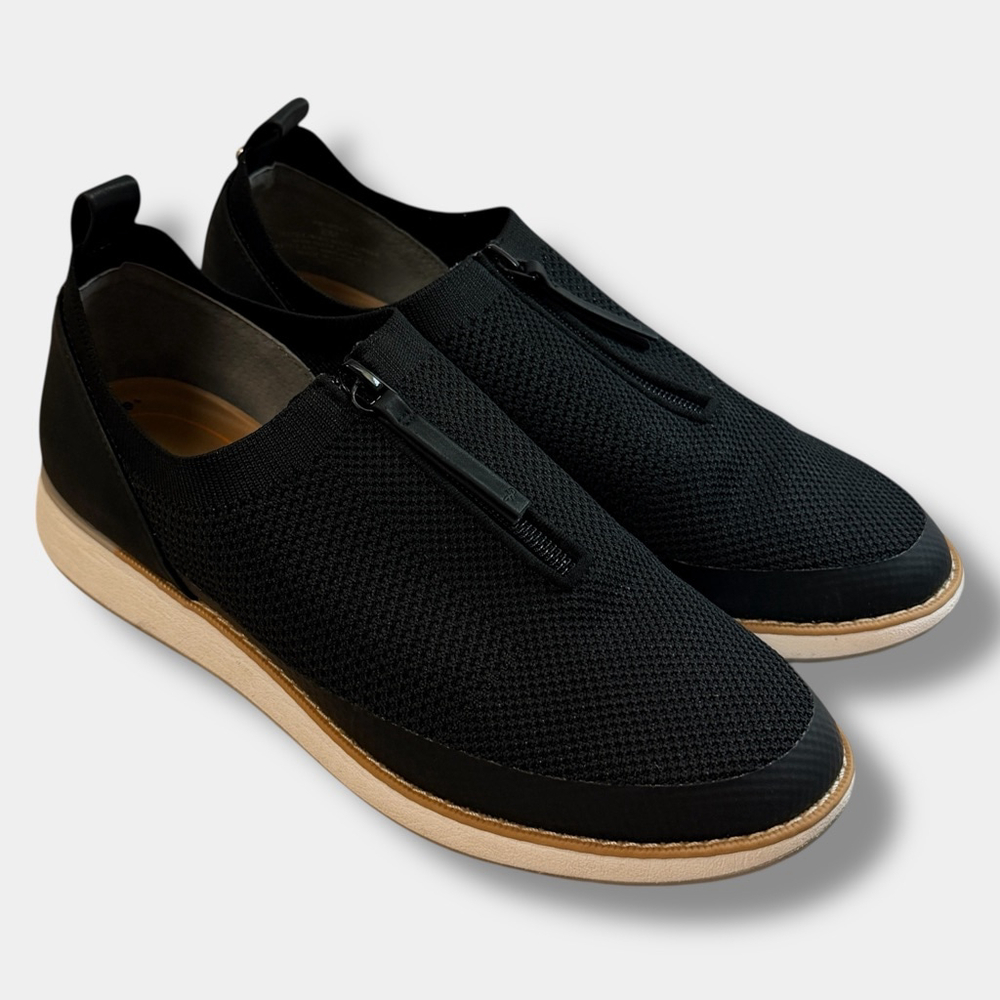 Hush Puppies Women’s Black Knit Zip Slip-On Shoes Bounce Comfort US 8M